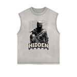 Frayed Edge Mystery Mask Graphic Tank Top