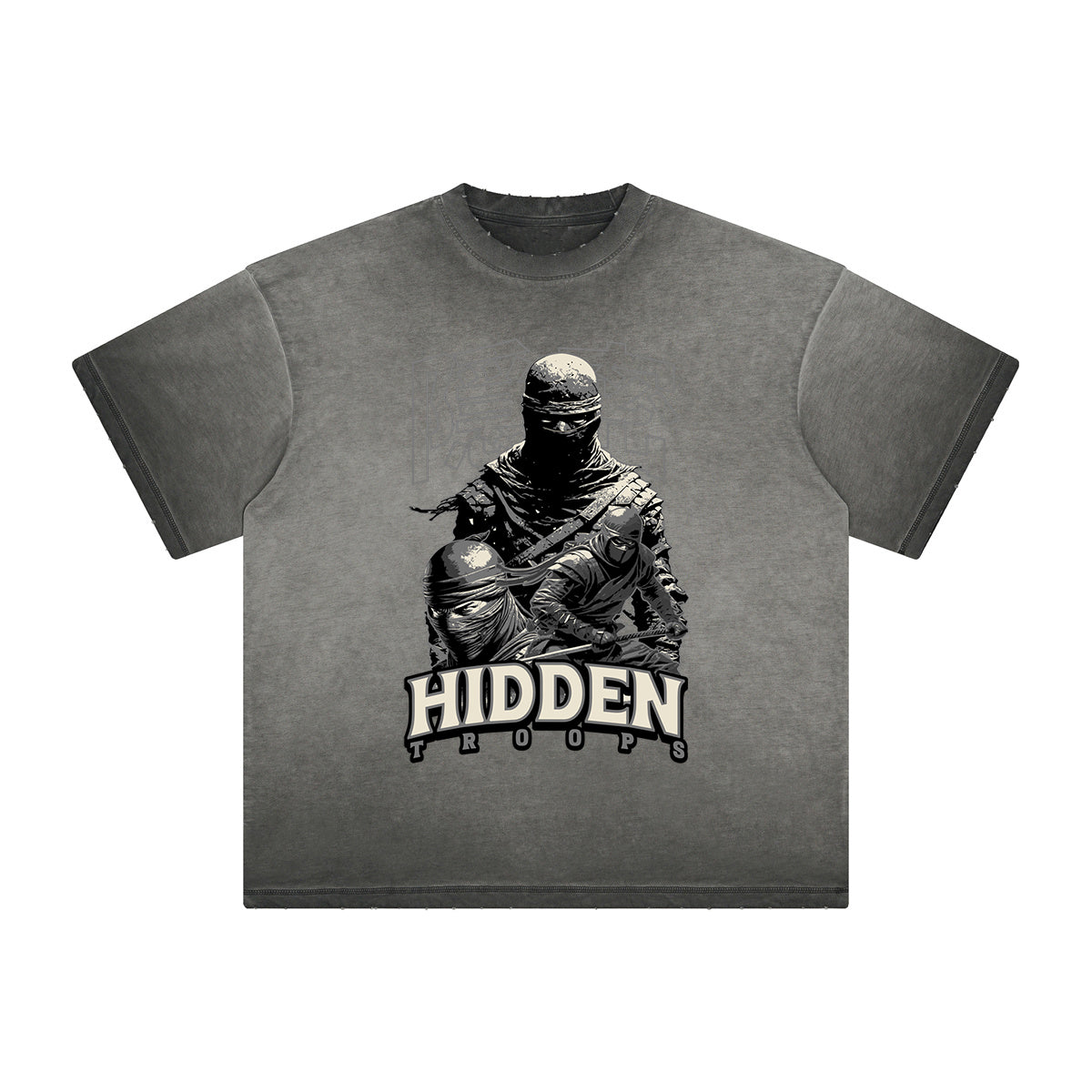 Heavy Faded Mystery Mask Graphic T Shirt