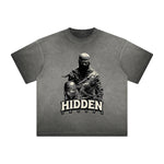 Heavy Faded Mystery Mask Graphic T Shirt