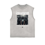 Frayed Edge Mystery Mask Graphic Tank Top