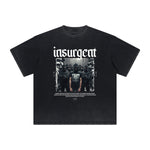 Vintage Frayed Mystery Mask Pattern Tee