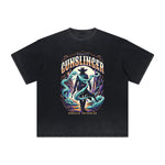 Vintage Frayed Mystery Mask Pattern Tee