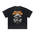 Vintage Frayed Mystery Mask Pattern Tee