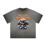 Heavy Faded Mystery Mask Graphic T Shirt