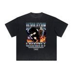 Vintage Frayed Mystery Mask Pattern Tee