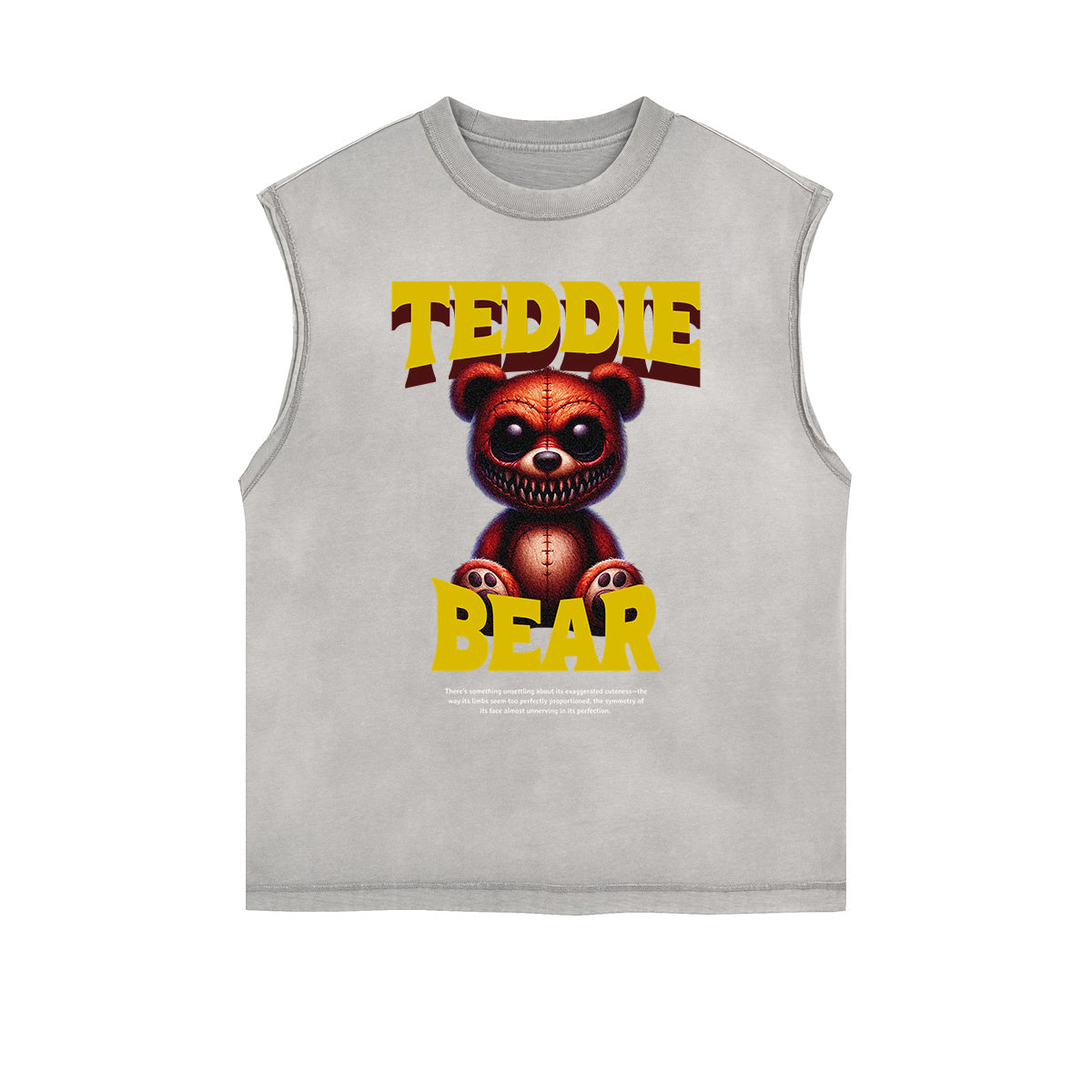 Frayed Edge Creepy Bear Graphic Tank Top