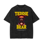 Washed Creepy Bear Graphic Cotton Tee