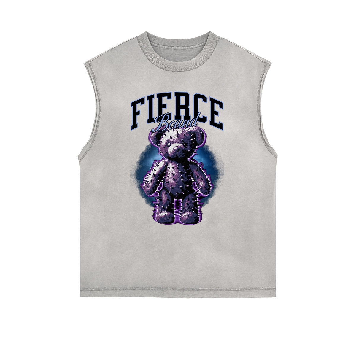 Frayed Edge Creepy Bear Graphic Tank Top