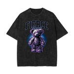 Washed Creepy Bear Graphic Cotton Tee