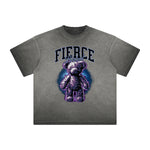 Vintage Frayed Creepy Bear Pattern Tee