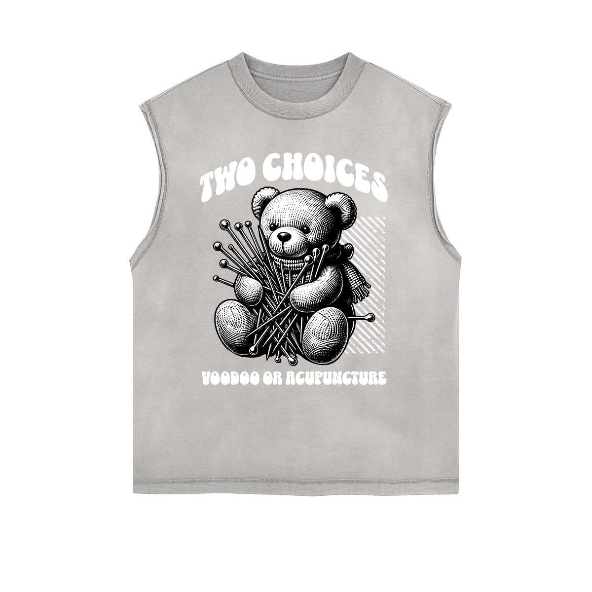 Frayed Edge Creepy Bear Graphic Tank Top