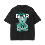 Washed Creepy Bear Graphic Cotton Tee