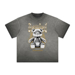 Vintage Frayed Creepy Bear Pattern Tee