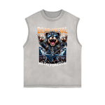Frayed Edge Creepy Bear Graphic Tank Top
