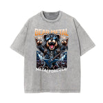 Stone Wash Creepy Bear Graphic T-Shirt