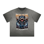 Vintage Frayed Creepy Bear Pattern Tee
