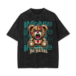Washed Creepy Bear Graphic Cotton Tee