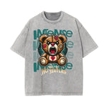 Stone Wash Creepy Bear Graphic T-Shirt