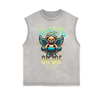 Frayed Edge Creepy Bear Graphic Tank Top