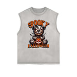 Frayed Edge Creepy Bear Graphic Tank Top