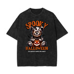 Washed Creepy Bear Graphic Cotton Tee