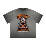 Vintage Frayed Creepy Bear Pattern Tee