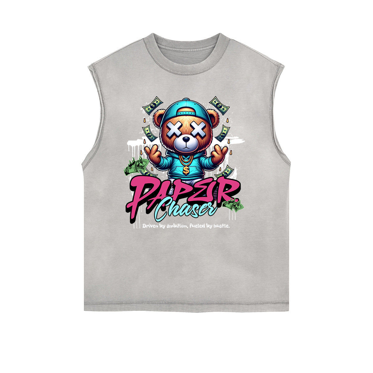 Frayed Edge Creepy Bear Graphic Tank Top