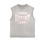 Dark Aesthetic Frayed-Edge Tank Top