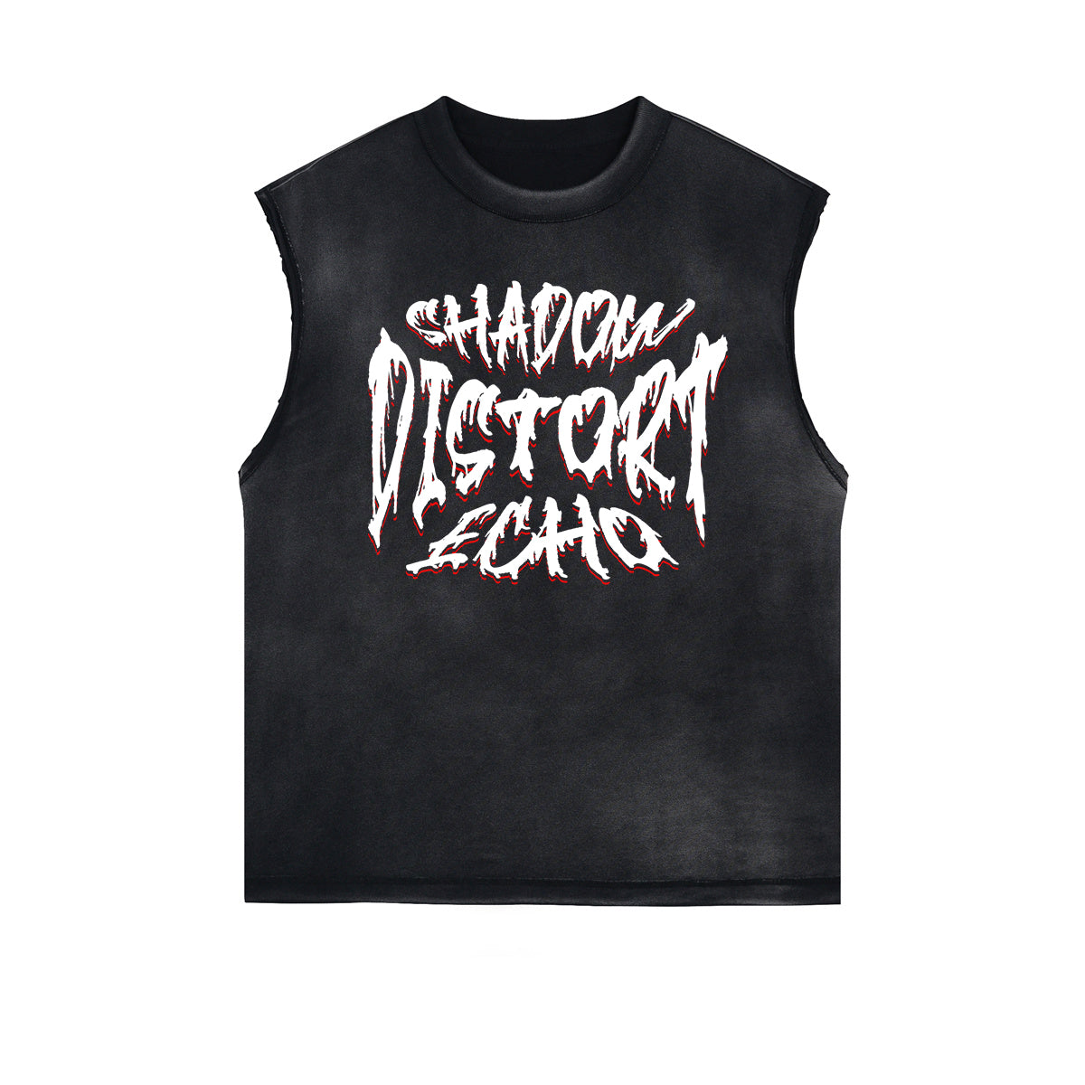 Sleeveless Distressed Dark Aesthetic Tee
