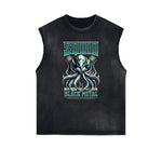 Sleeveless Distressed Dark Aesthetic Tee