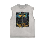 Dark Aesthetic Frayed-Edge Tank Top