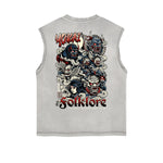 Dark Aesthetic Frayed-Edge Tank Top