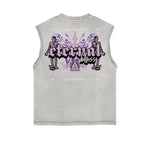 Dark Aesthetic Frayed-Edge Tank Top