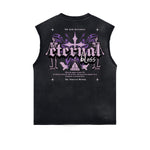 Sleeveless Distressed Dark Aesthetic Tee