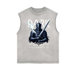 Dark Aesthetic Frayed-Edge Tank Top