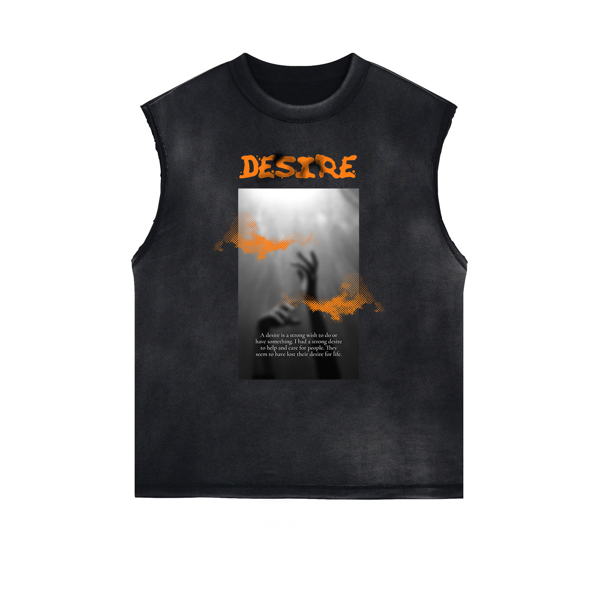 Sleeveless Distressed Dark Aesthetic Tee