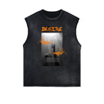 Sleeveless Distressed Dark Aesthetic Tee