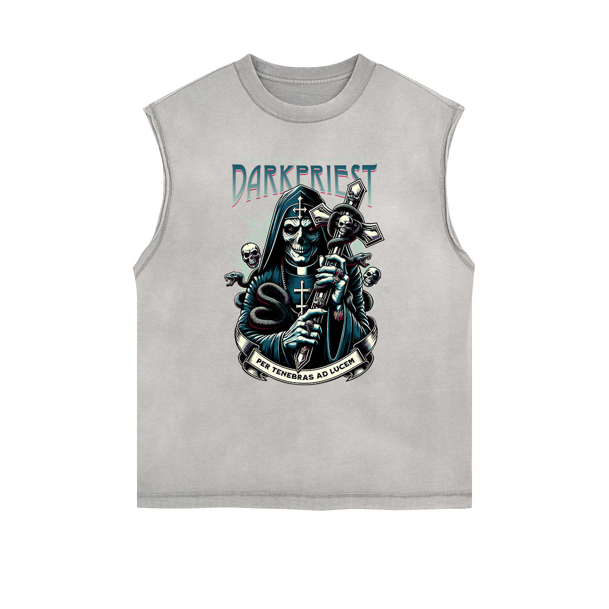 Dark Aesthetic Frayed-Edge Tank Top