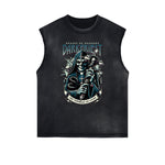 Sleeveless Distressed Dark Aesthetic Tee