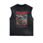 Sleeveless Distressed Dark Aesthetic Tee