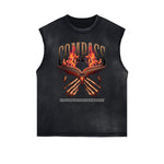 Sleeveless Distressed Dark Aesthetic Tee
