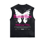 Sleeveless Distressed Dark Aesthetic Tee