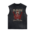 Sleeveless Distressed Dark Aesthetic Tee