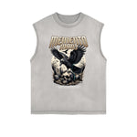Dark Aesthetic Frayed-Edge Tank Top