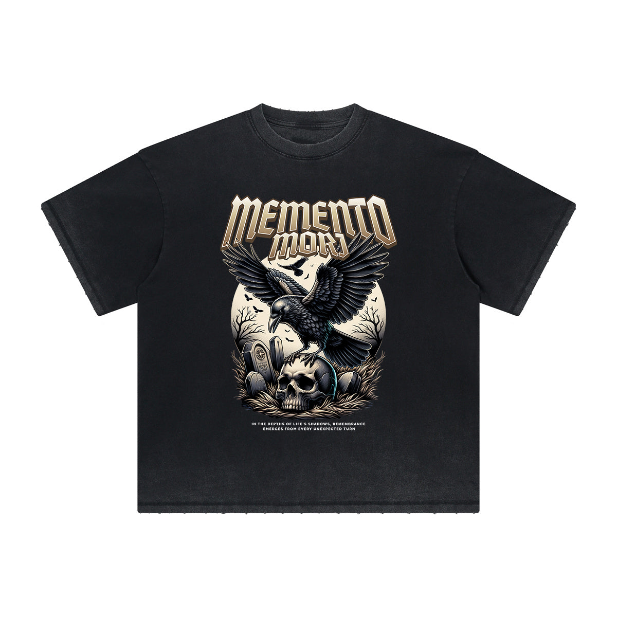 Vintage-Style Frayed Dark Aesthetic Tee