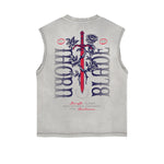 Dark Aesthetic Frayed-Edge Tank Top