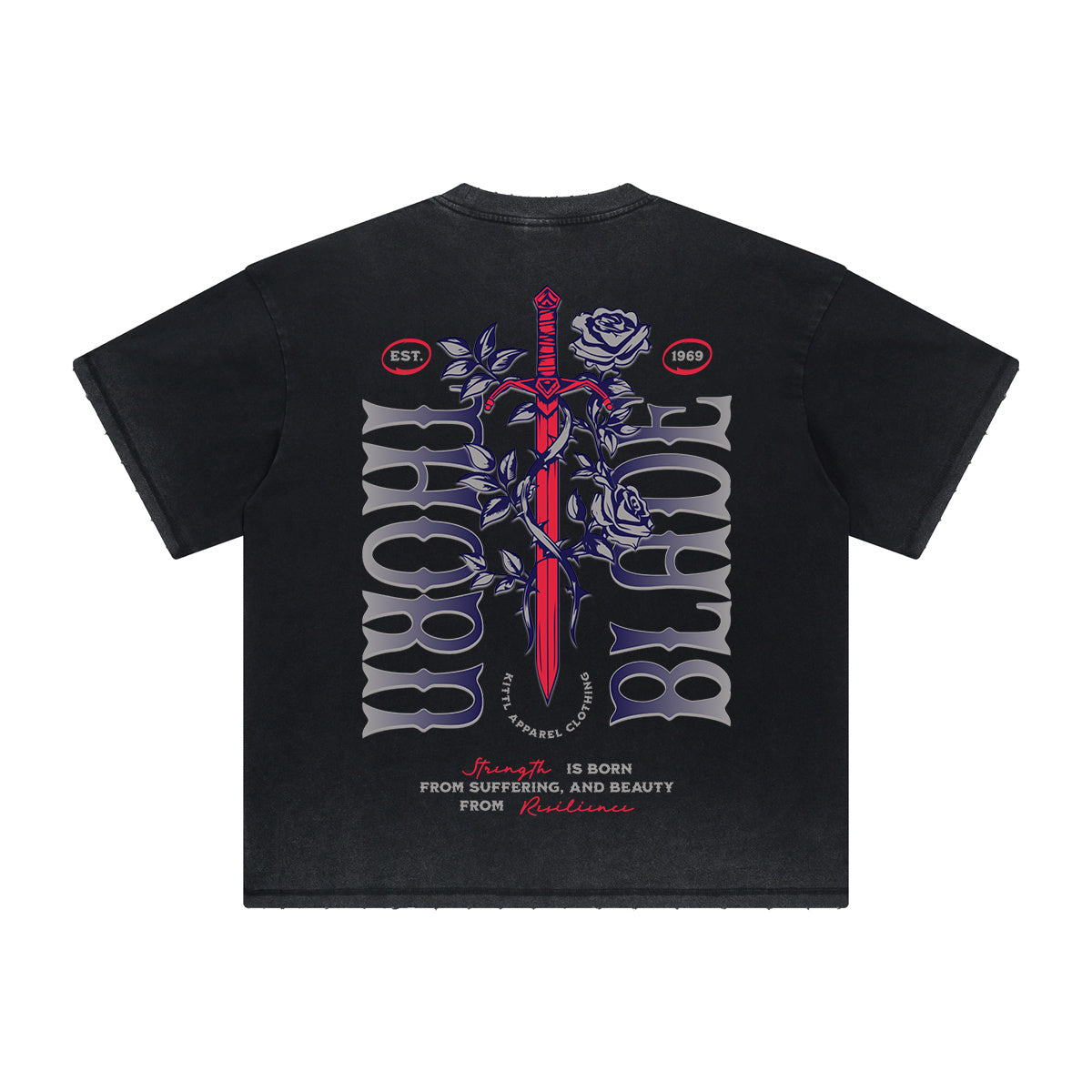 Vintage-Style Frayed Dark Aesthetic Tee