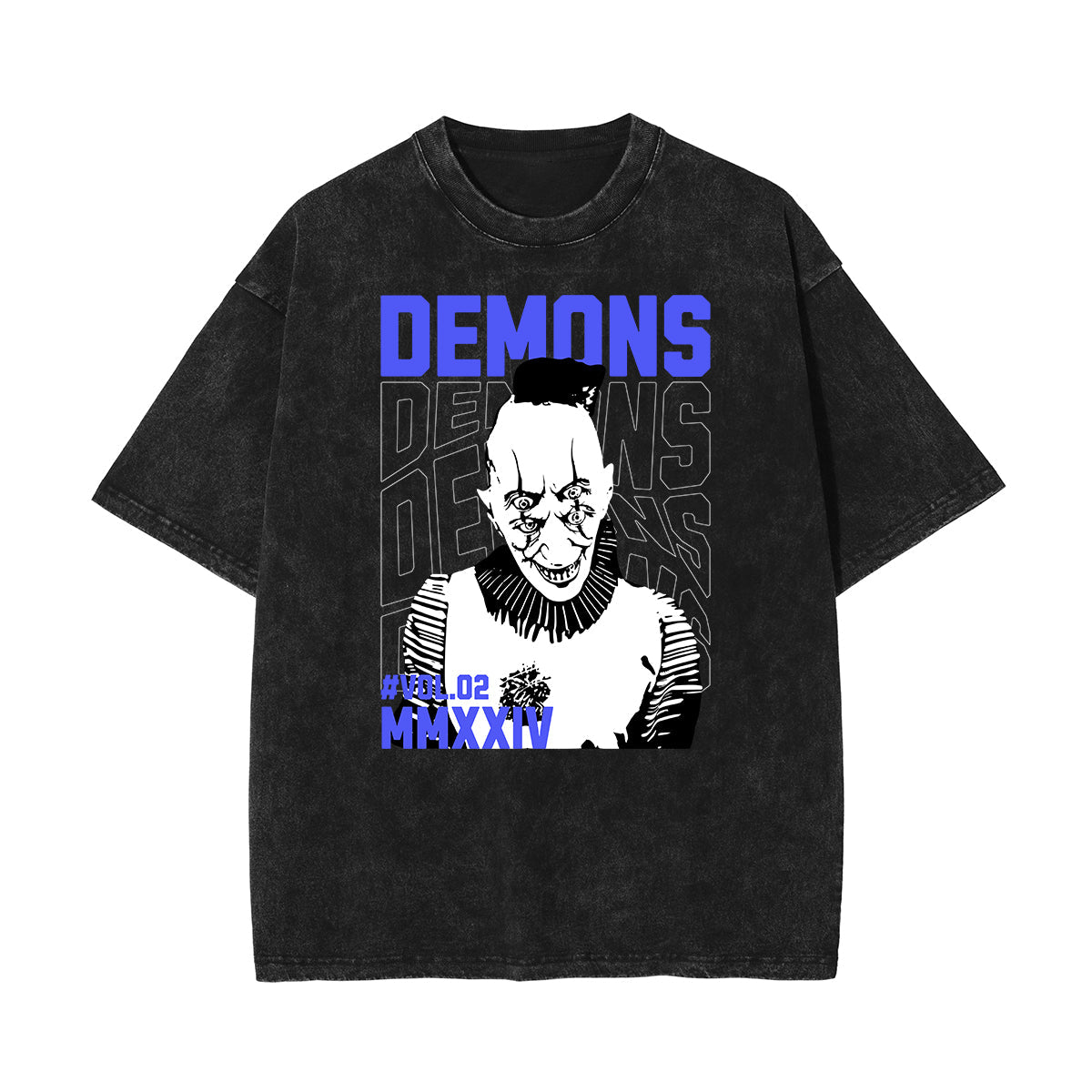 Washed Cotton Gothic Death Motif Tee