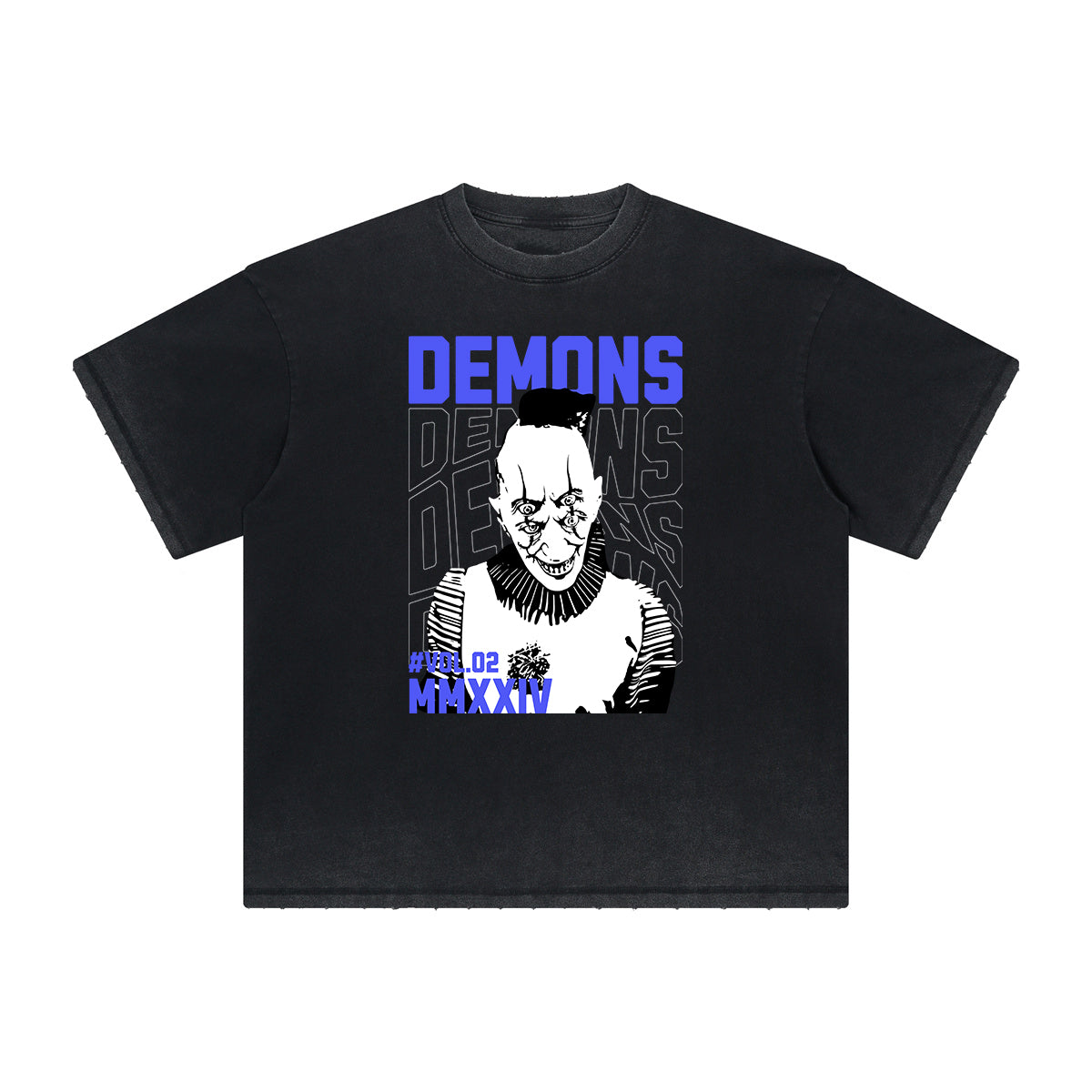 Vintage-Style Frayed Gothic Death Motif Tee