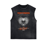 Distressed Gothic Death Motif Tank Top